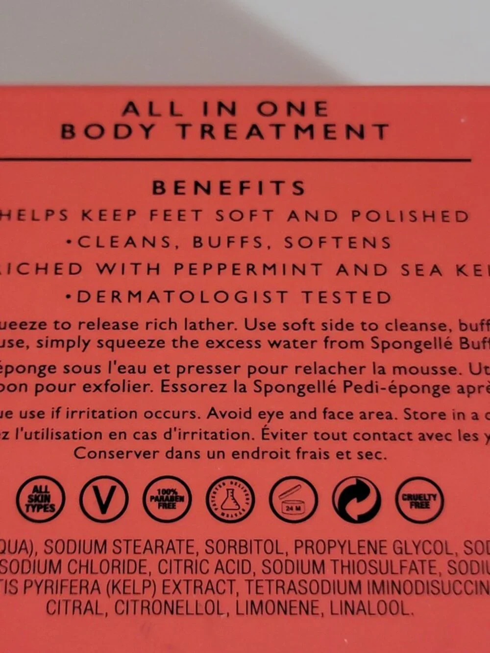 Spongelle Grapefruit Cassis All in One Body Treatment 3 Oz